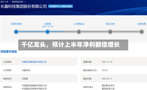 千亿龙头，预计上半年净利翻倍增长-第2张图片