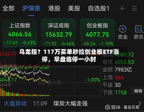 乌龙指？117万买单秒拉创业板ETF涨停，早盘临停一小时-第2张图片