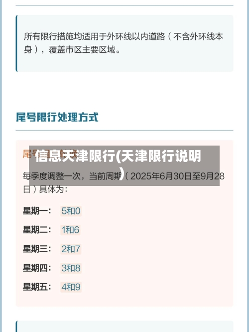 信息天津限行(天津限行说明)-第2张图片
