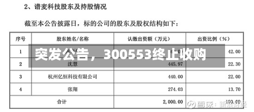 突发公告，300553终止收购-第2张图片