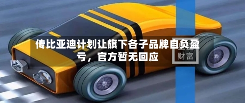 传比亚迪计划让旗下各子品牌自负盈亏，官方暂无回应-第3张图片