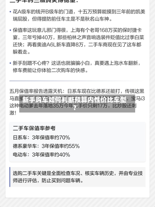 新手购车如何判断预算内性价比车型?-第3张图片