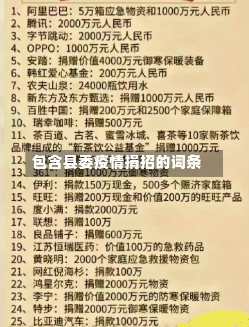 包含县委疫情捐招的词条-第2张图片