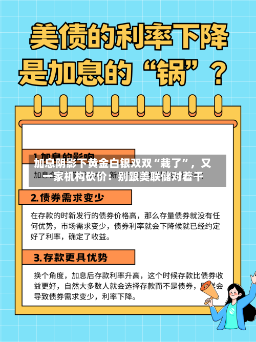 加息阴影下黄金白银双双“栽了	”	，又一家机构砍价：别跟美联储对着干-第3张图片