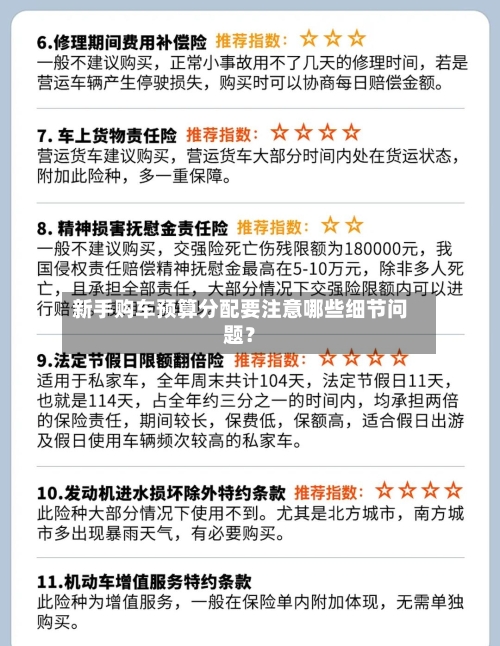 新手购车预算分配要注意哪些细节问题？