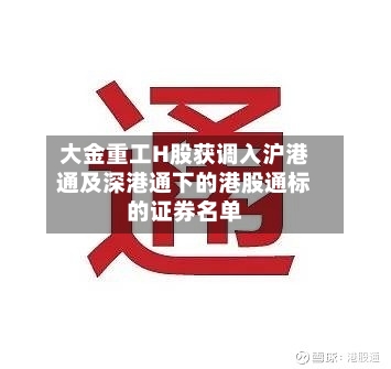 大金重工H股获调入沪港通及深港通下的港股通标的证券名单-第3张图片