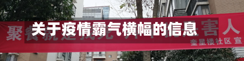 关于疫情霸气横幅的信息