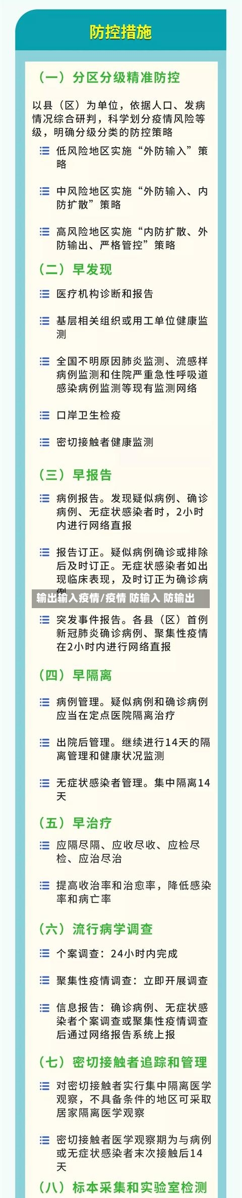 输出输入疫情/疫情 防输入 防输出