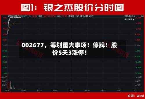002677，筹划重大事项！停牌！股价5天3涨停！