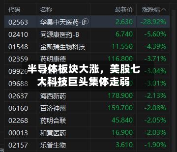 半导体板块大涨，美股七大科技巨头集体走弱-第2张图片