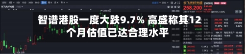 智谱港股一度大跌9.7% 高盛称其12个月估值已达合理水平-第3张图片