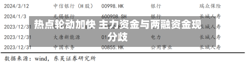 热点轮动加快 主力资金与两融资金现分歧