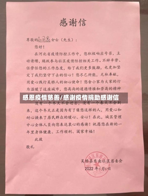 感恩疫情慈善/感谢疫情捐助感谢信-第2张图片