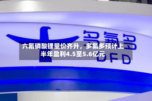 六氟磷酸锂量价齐升，多氟多预计上半年盈利4.5至5.6亿元
