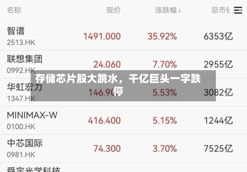 存储芯片股大跳水，千亿巨头一字跌停-第3张图片